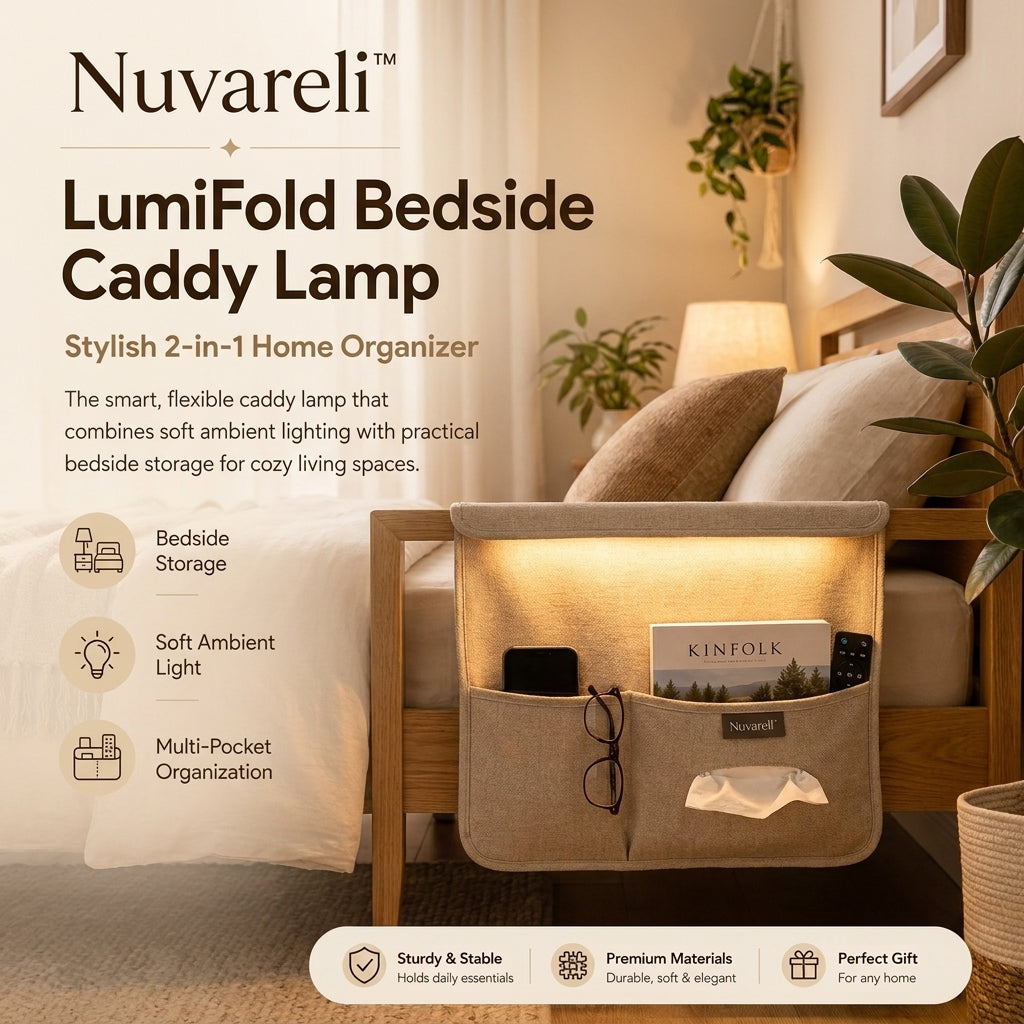 Nuvareli™ LumiFold Bedside Caddy Lamp