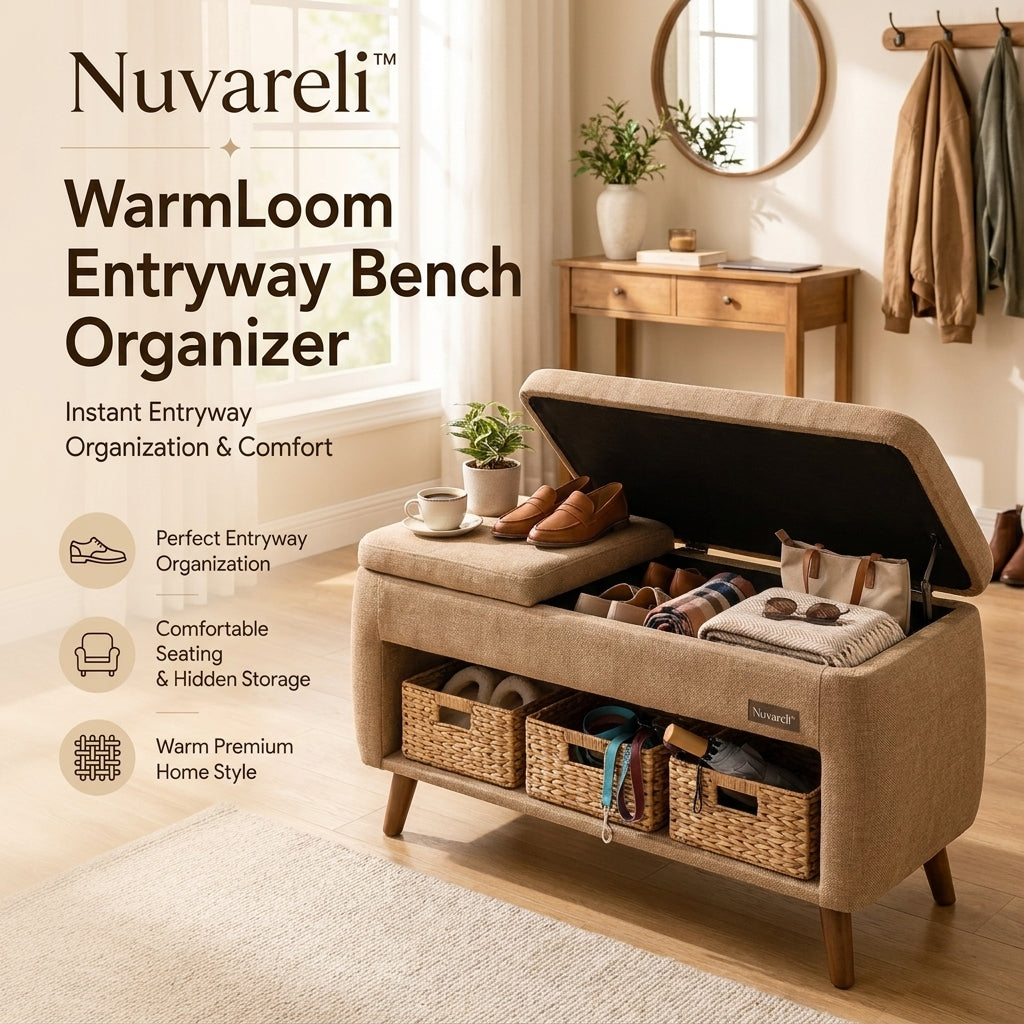 Nuvareli™ WarmLoom Entryway Bench Organizer