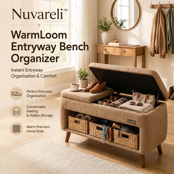 Nuvareli™ WarmLoom Entryway Bench Organizer