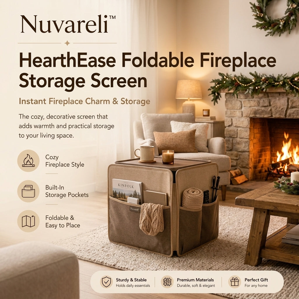 Nuvareli™ HearthEase Foldable Fireplace Storage Screen